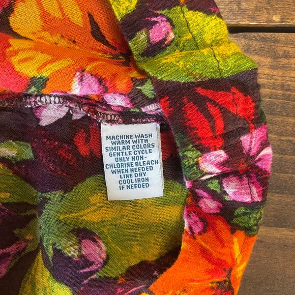 Go Softly Patio House Dress MuMu Orange Brown Floral Pockets Cottage Size Medium - Picture 6 of 9